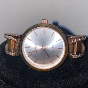 Geneva Women's Rose Gold and Silver Watch